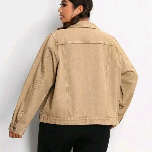 Floral Print Drop Shoulder Denim Jacket - Picture 9 of 14